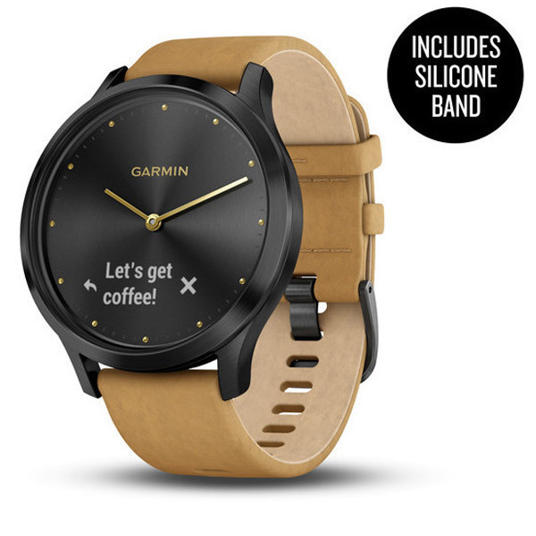 | Garmin Premium VO2 All Day Activity Tracker Watch- Black/Tan 1-Size