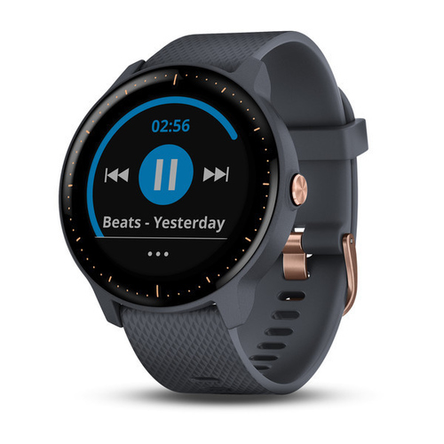 Garmin Vivoactive 3 MUSIC GPS Smartwatch Blue with Rose Gold Hardware FEsports