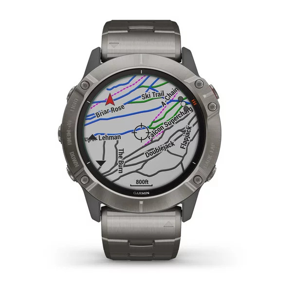 garmin watch fenix 6x pro solar titanium with titanium band