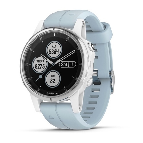 Garmin Fenix 5S Plus Multisport GPS HRM Sapphire Premium Watch White Sea Foam FEsports